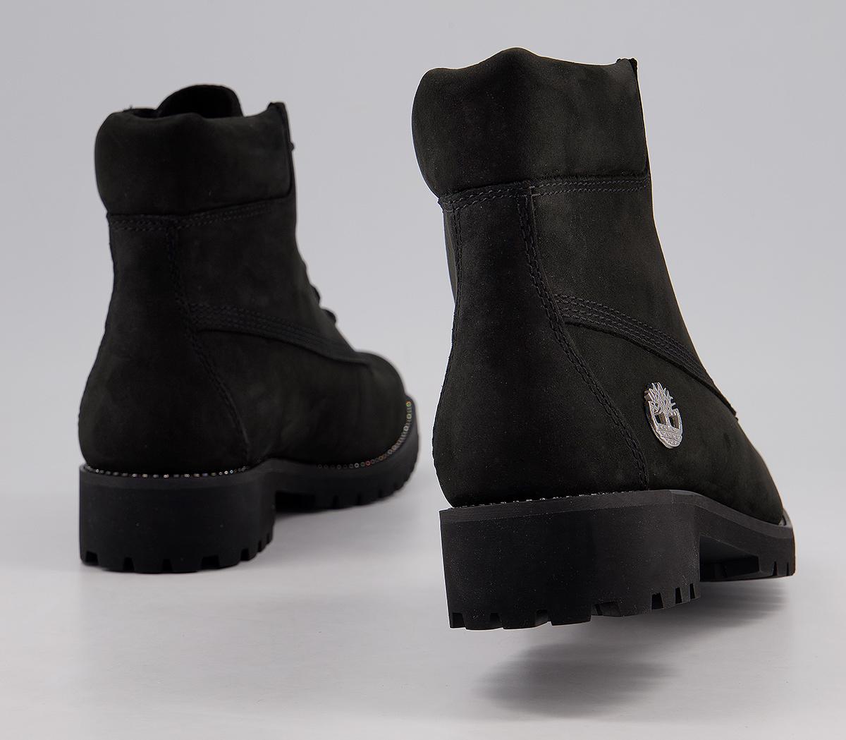 slim premium 6 inch boots black rose gold