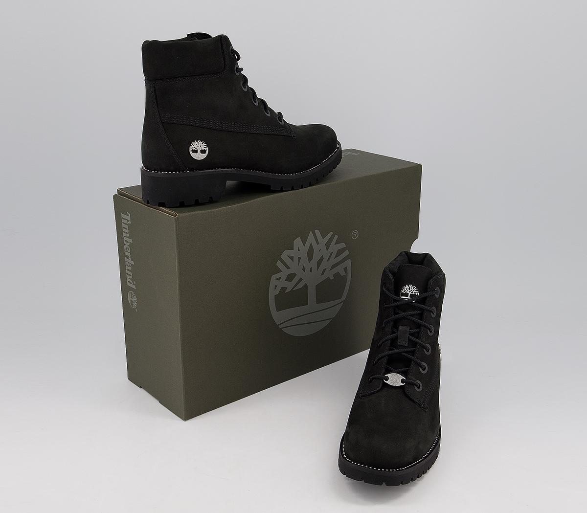 slim premium 6 inch boots black rose gold