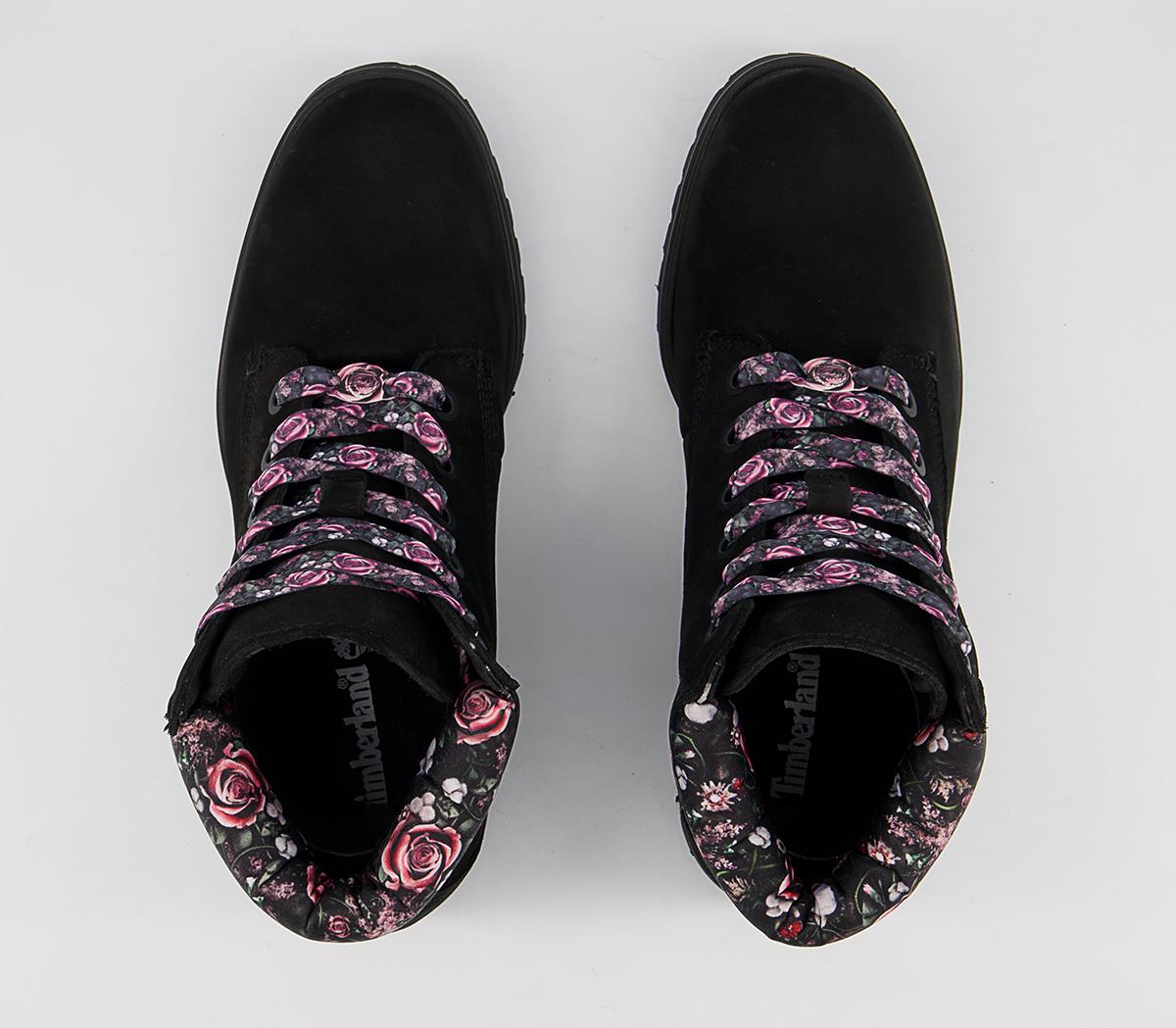 Timberland Slim Premium 6 Inch Boots Timberland Slim Premium 6 Inch Boots Black Floral Collar