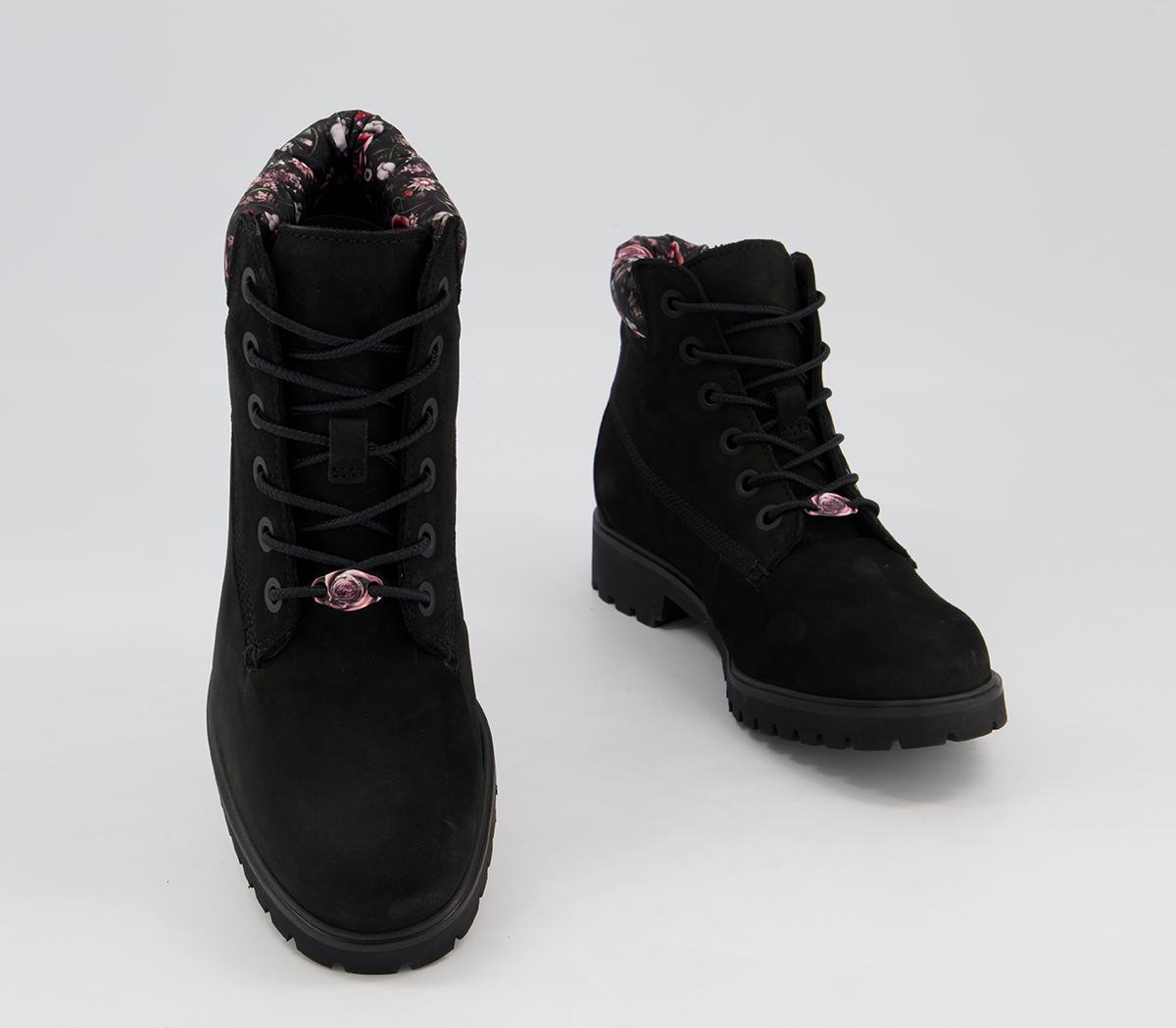 Timberland Slim Premium 6 Inch Boots Timberland Slim Premium 6 Inch Boots Black Floral Collar