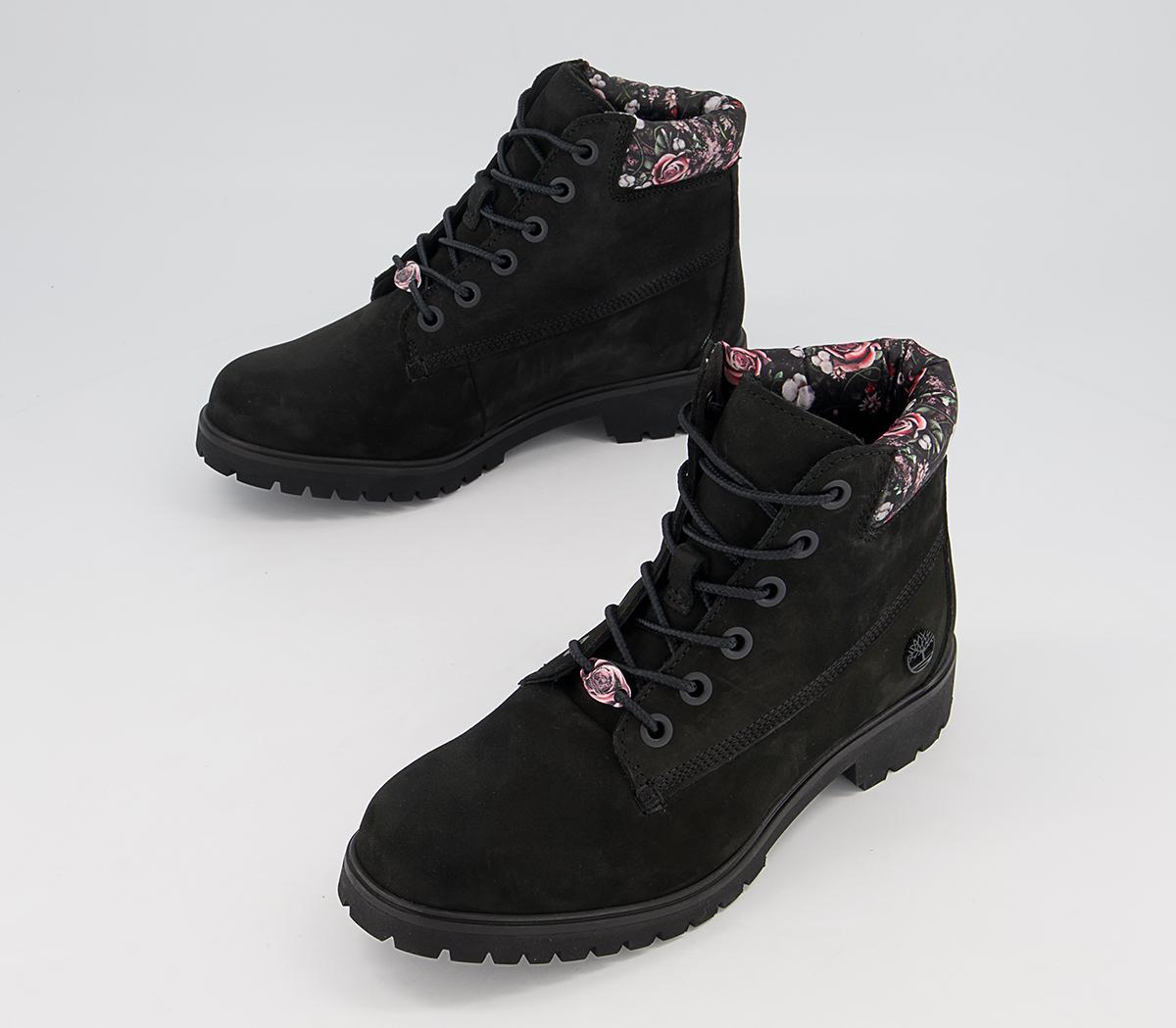 Timberland Slim Premium 6 Inch Boots Timberland Slim Premium 6 Inch Boots Black Floral Collar