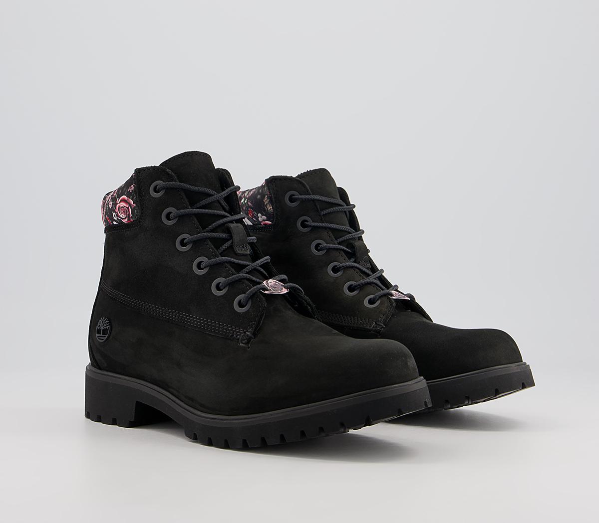 Timberland Slim Premium 6 Inch Boots Timberland Slim Premium 6 Inch Boots Black Floral Collar
