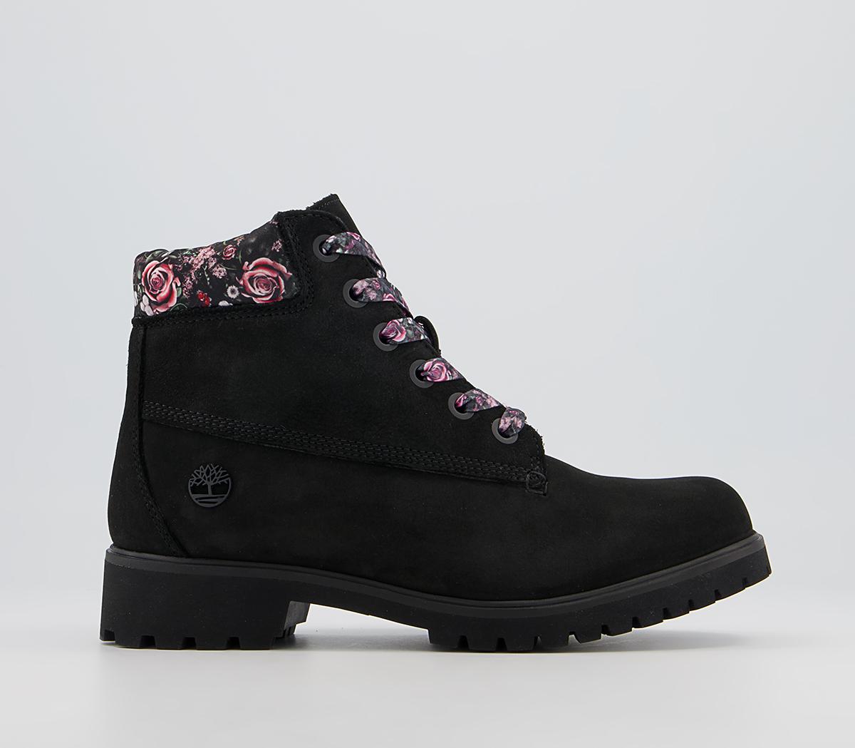 Timberland Slim Premium 6 Inch Boots Timberland Slim Premium 6 Inch Boots Black Floral Collar