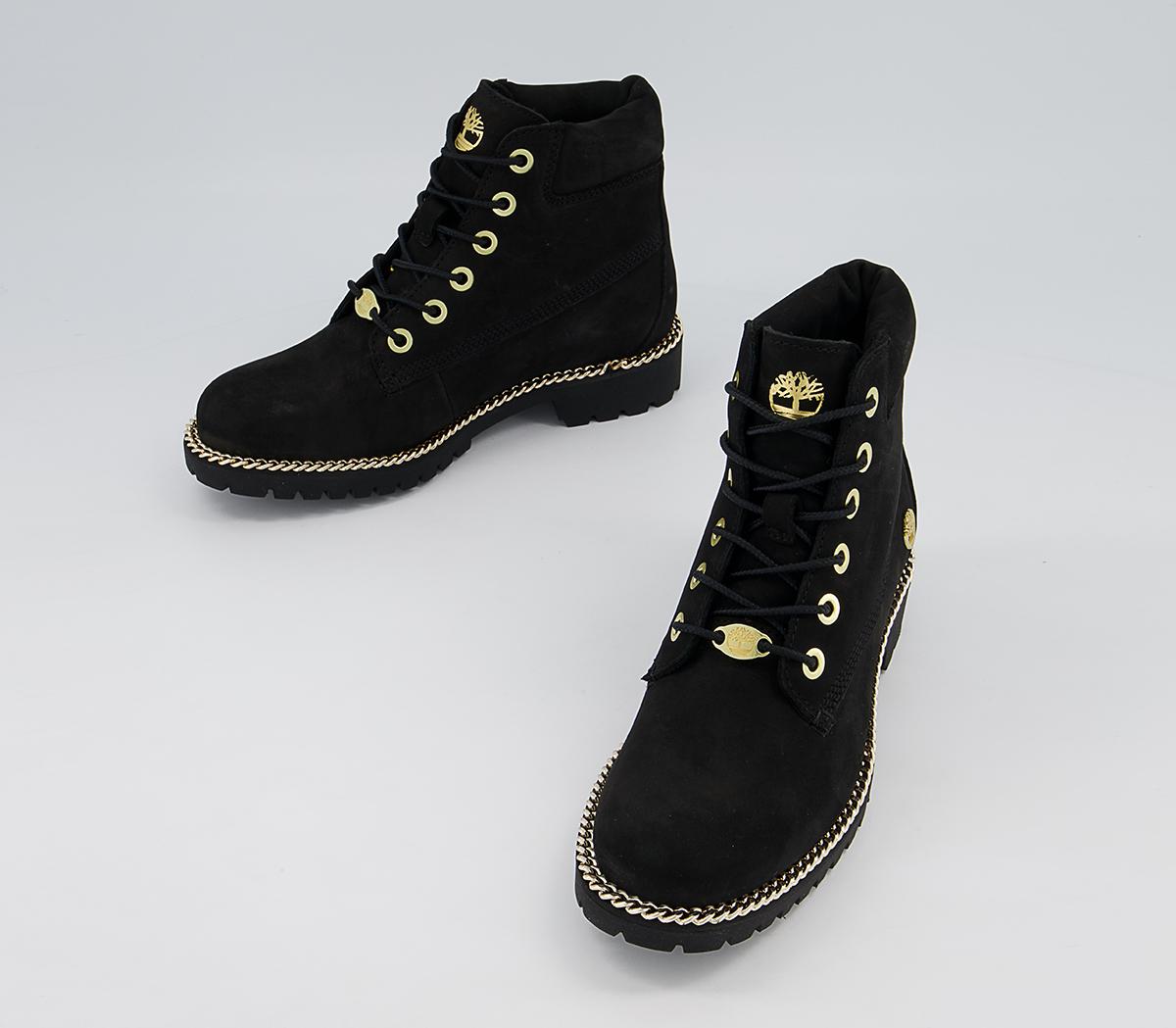 Timberland Slim Premium 6 Inch Boots Timberland Slim Premium 6 Inch Boots Black Gold Chunky Chain