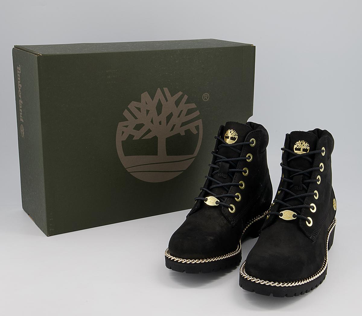 slim premium 6 inch boots black rose gold