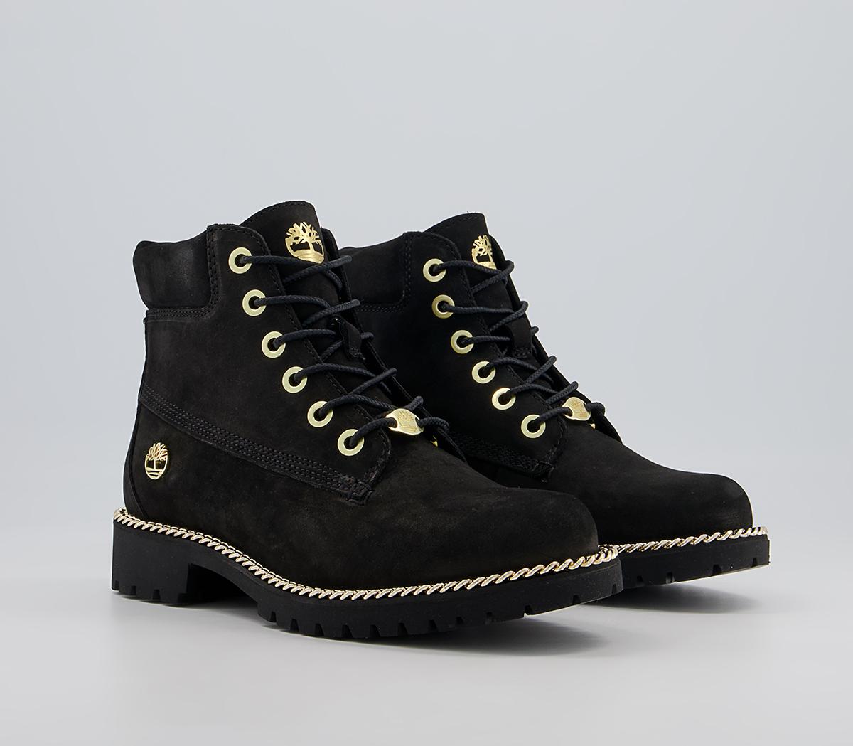 Timberland Slim Premium 6 Inch Boots Timberland Slim Premium 6 Inch Boots Black Gold Chunky Chain