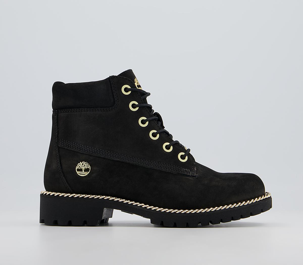Timberland Slim Premium 6 Inch Boots Timberland Slim Premium 6 Inch Boots Black Gold Chunky Chain
