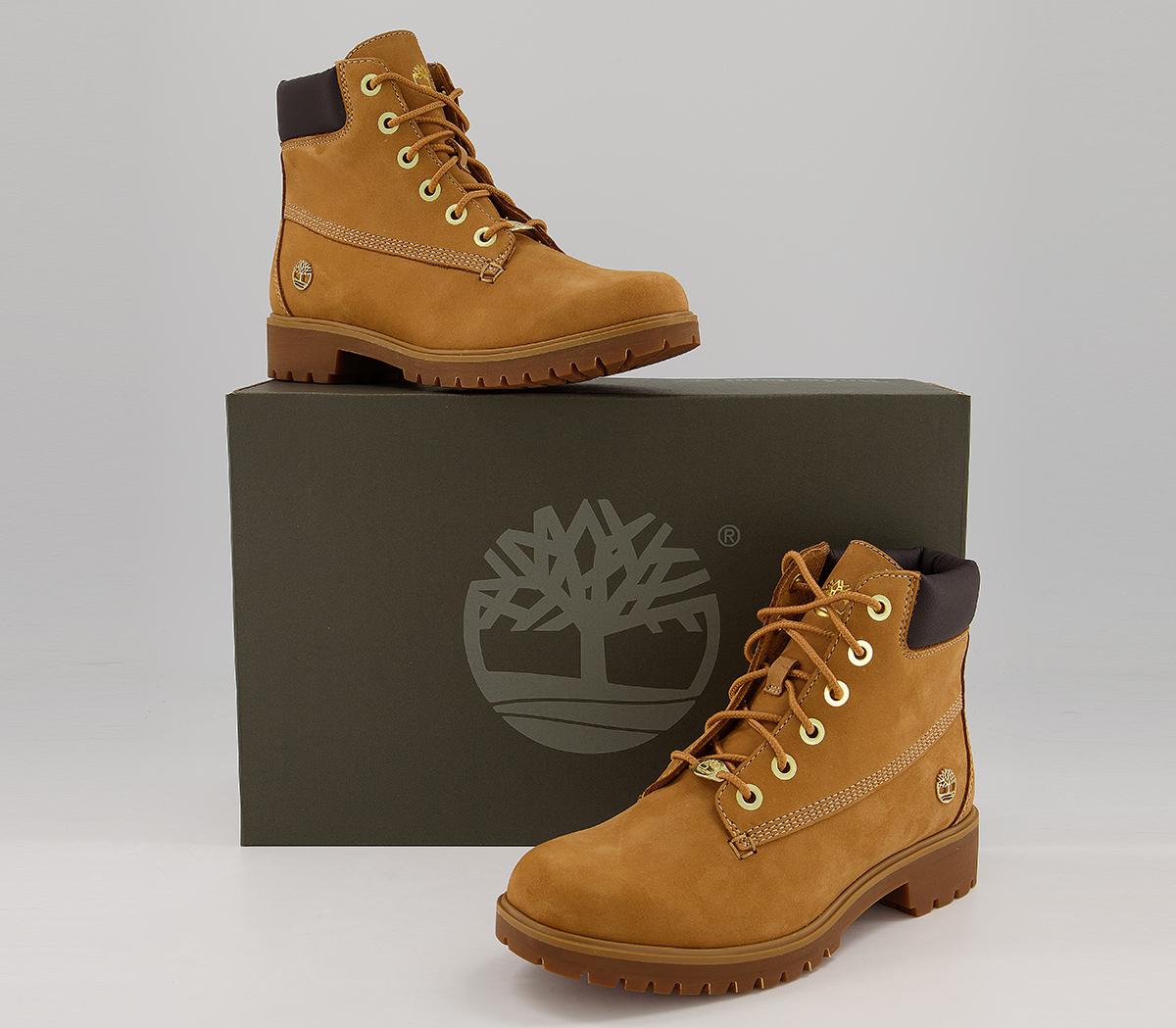 Timberland Slim Premium 6 Inch Boots Wheat Nubuck - Hers Exclusives