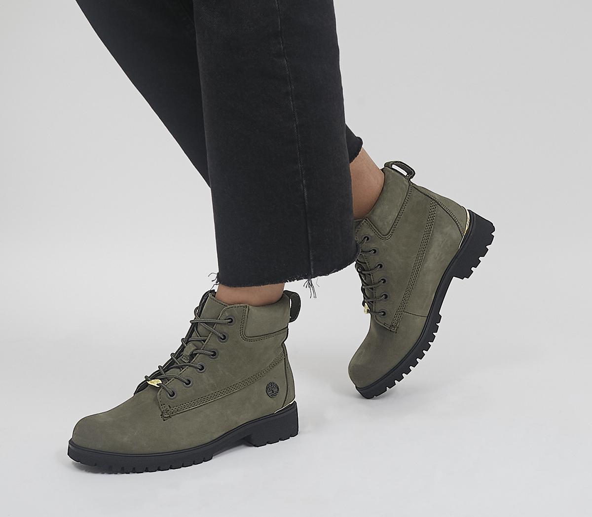 Dark green deals timberlands womens