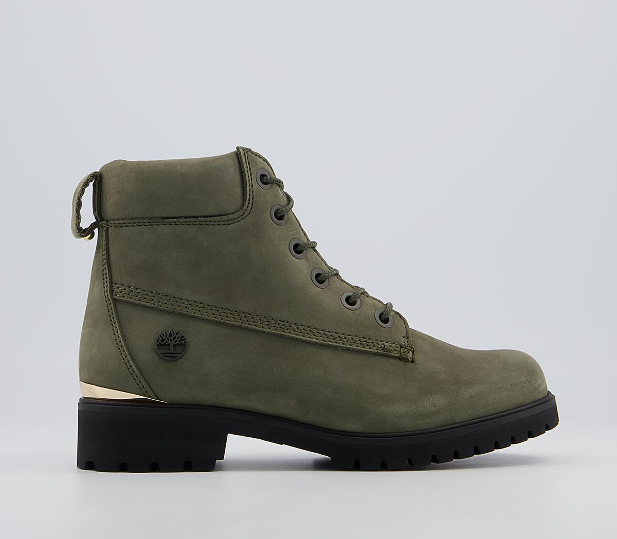 Timberland Slim Premium 6 Inch Boots Timberland Slim Premium 6 Inch Boots Dark Green Metallic Heel