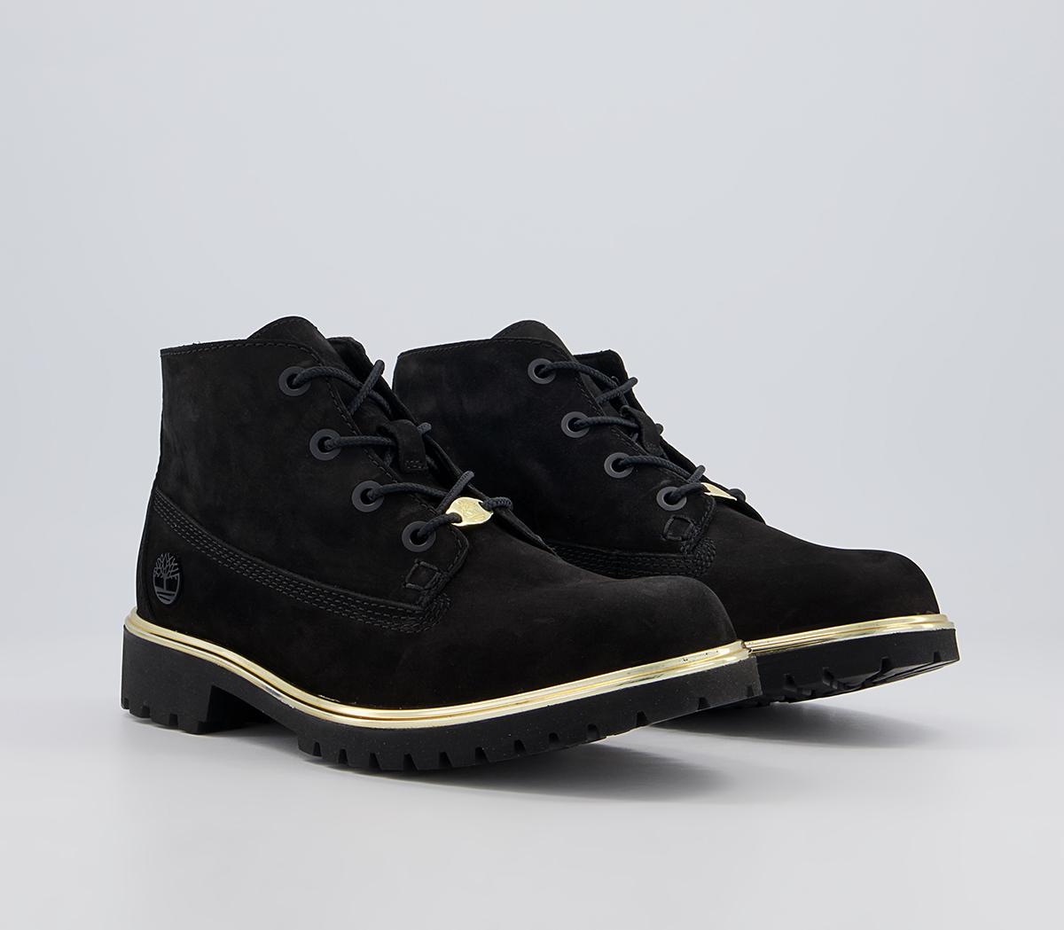 Timberland Slim Nellie Chukka Boots Black Nubuck Metallic Rand - Women ...