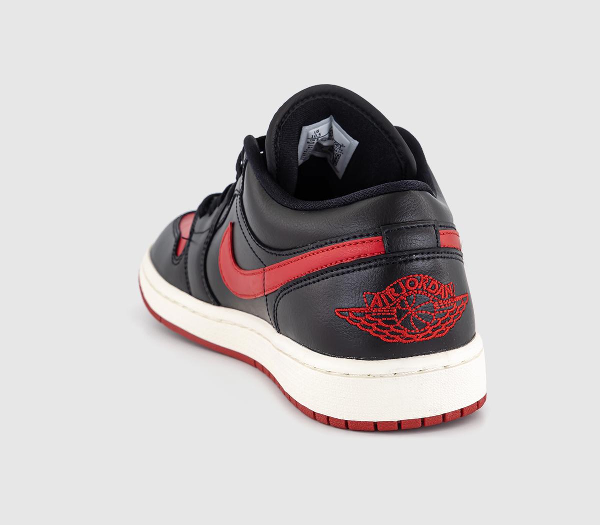 JordanAir Jordan 1 Low TrainersBlack Gym Red Sail
