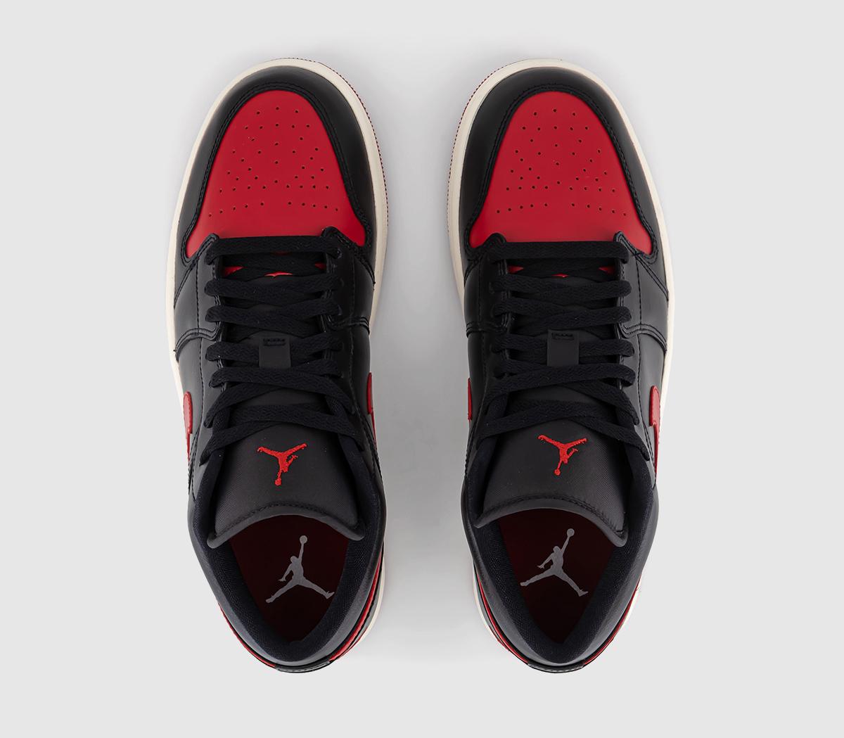 JordanAir Jordan 1 Low TrainersBlack Gym Red Sail