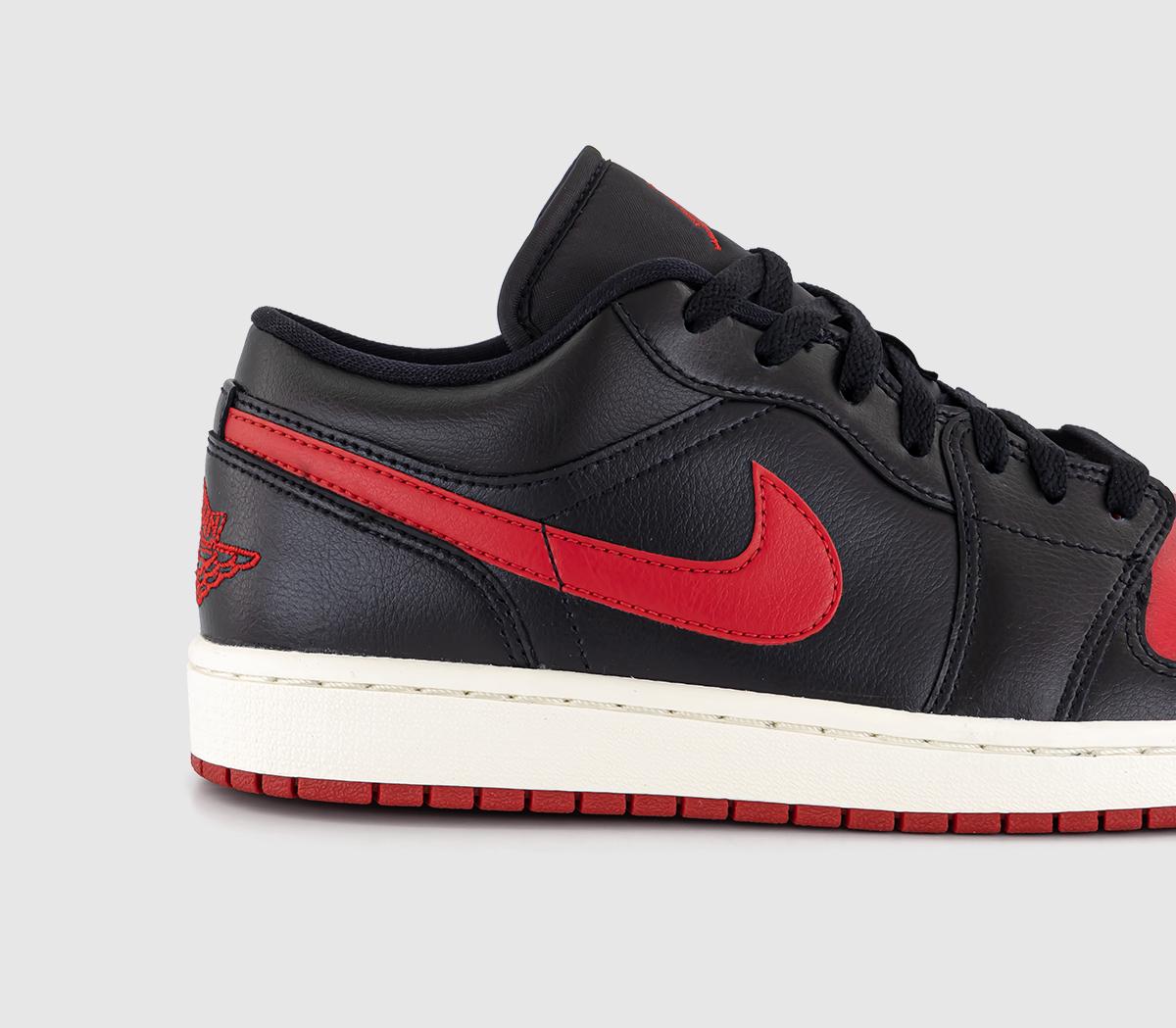 JordanAir Jordan 1 Low TrainersBlack Gym Red Sail