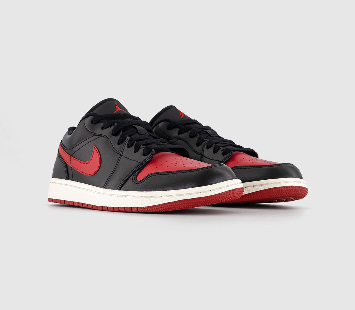 JordanAir Jordan 1 Low TrainersBlack Gym Red Sail