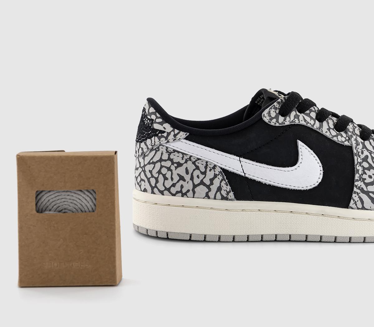 JordanAir Jordan 1 Low Trainers WBlack Muslin Tech Grey White