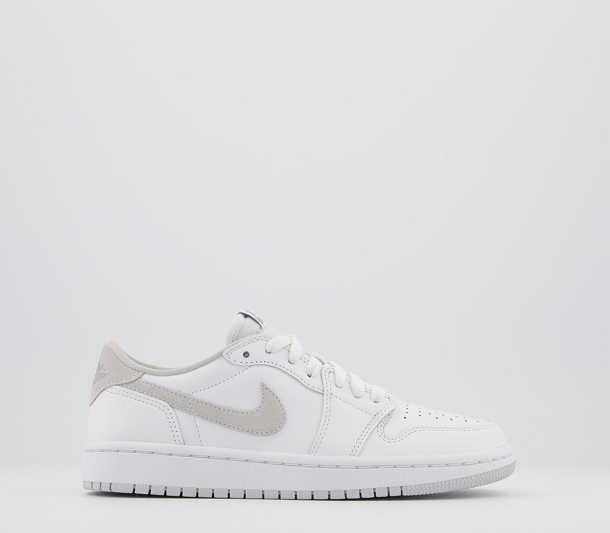 white air jordan 1 low trainers