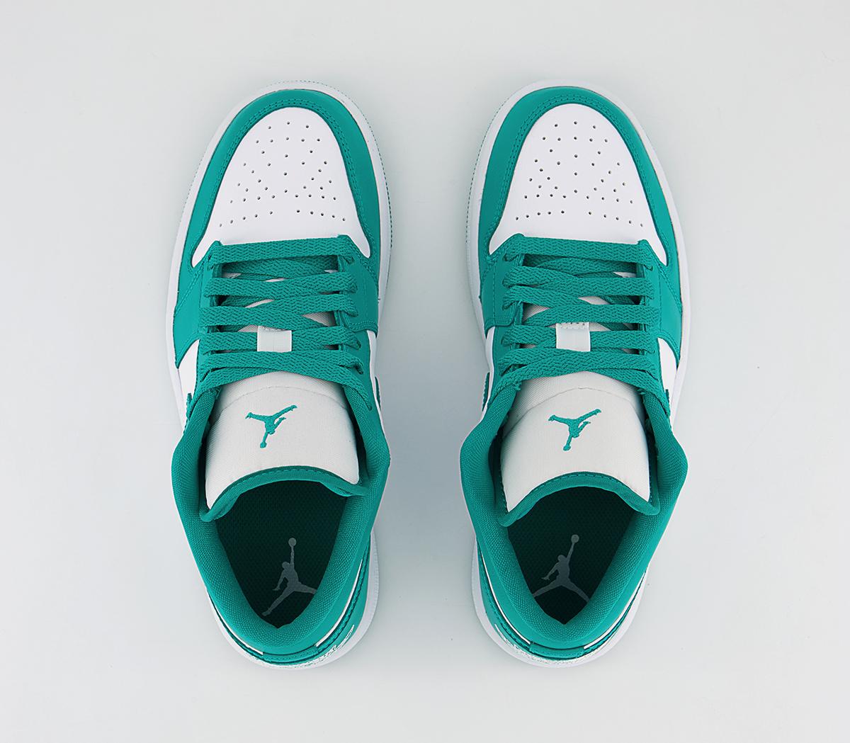 Jordan Air Jordan 1 Low Trainers White New Emerald White - Women's Trainers