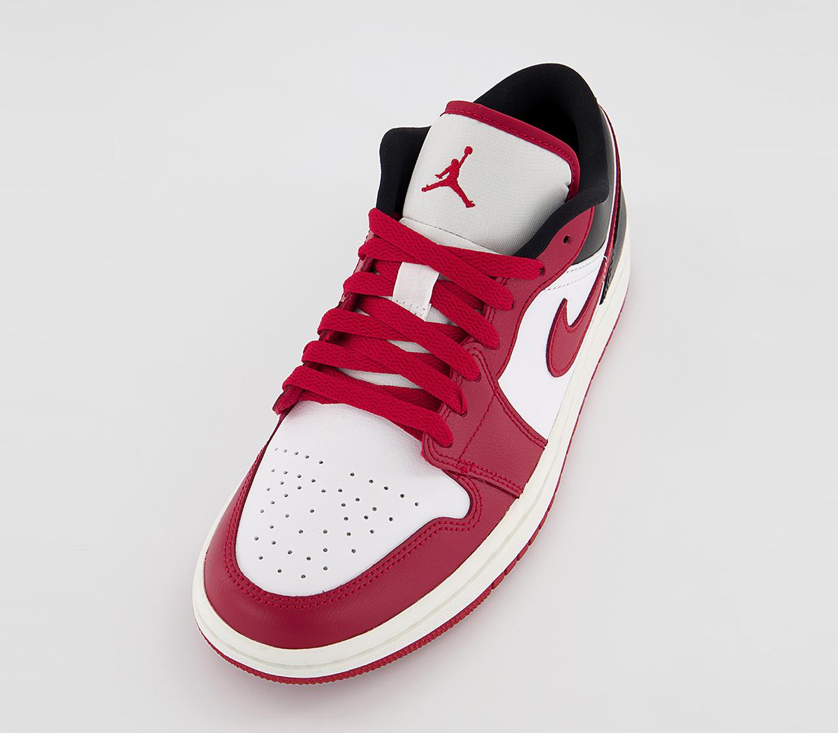 Jordan Air Jordan 1 Low Trainers White Gym Red Black Sail - Women's ...