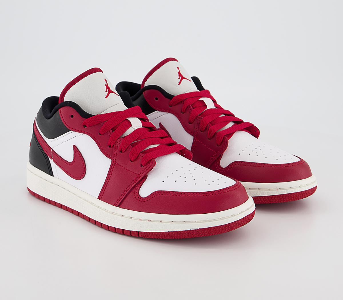 Jordan Air Jordan 1 Low Trainers White Gym Red Black Sail - Women's ...