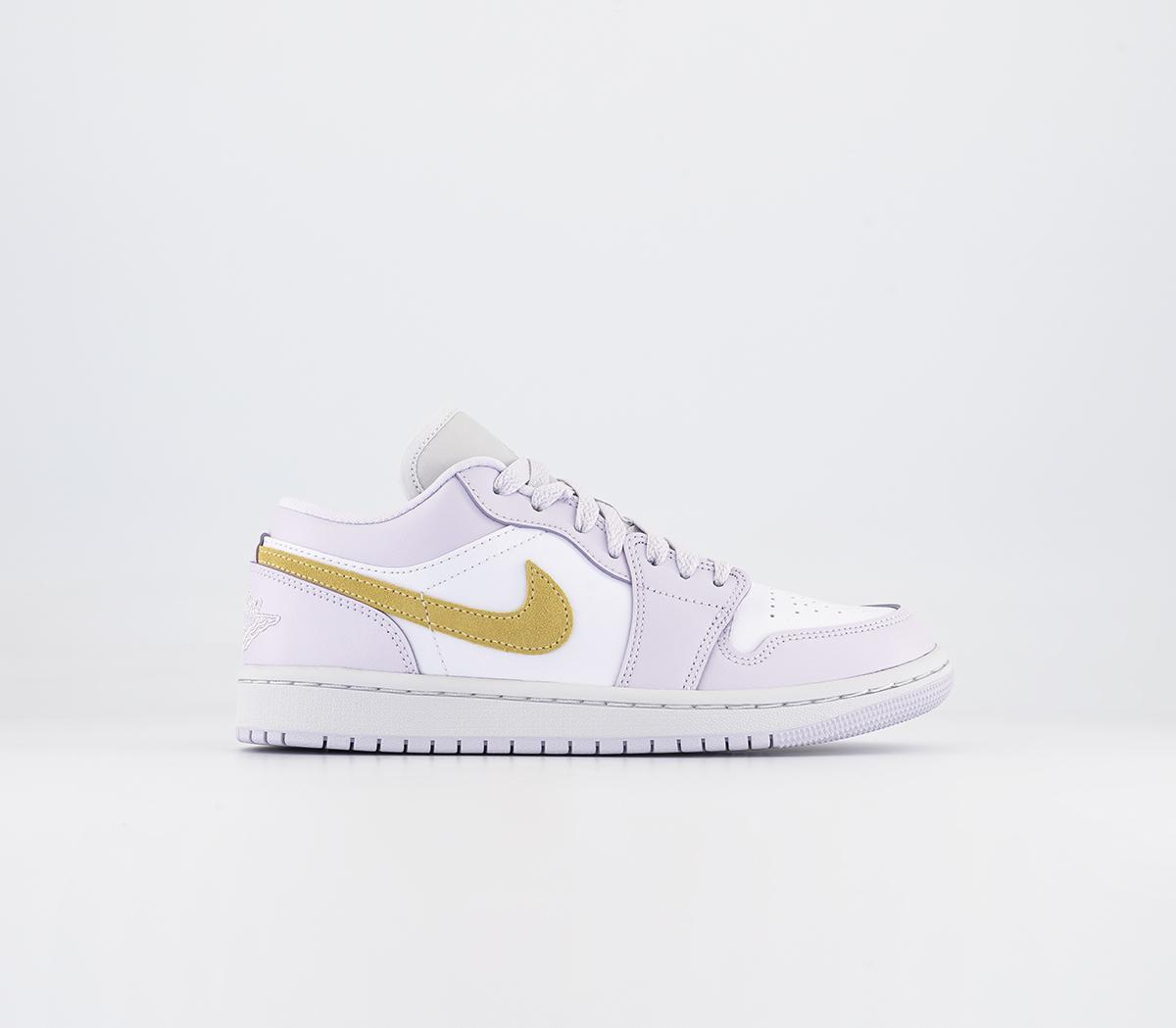 Jordan Air Jordan 1 Low Trainers Barely Grape Lemon Wash White