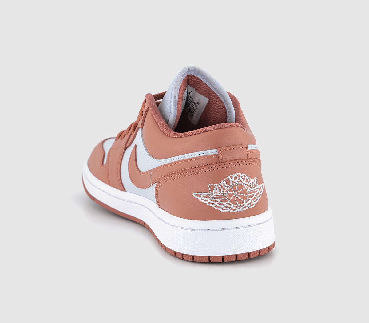 JordanAir Jordan 1 Low TrainersPure Platinum Sky J Orange White