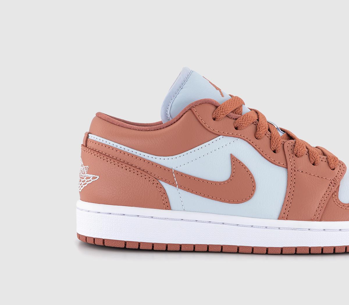JordanAir Jordan 1 Low TrainersPure Platinum Sky J Orange White