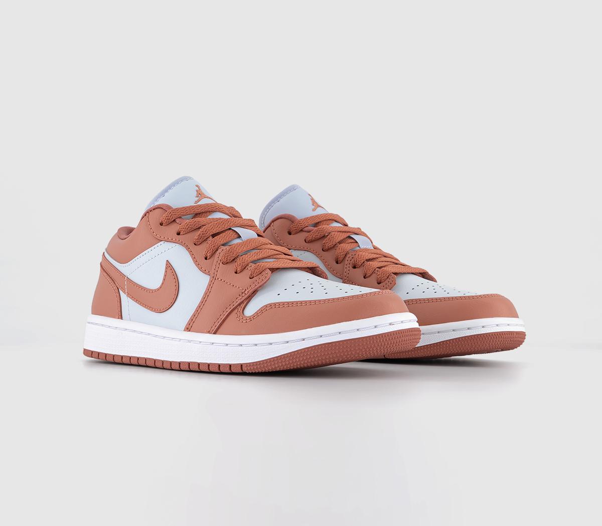 JordanAir Jordan 1 Low TrainersPure Platinum Sky J Orange White