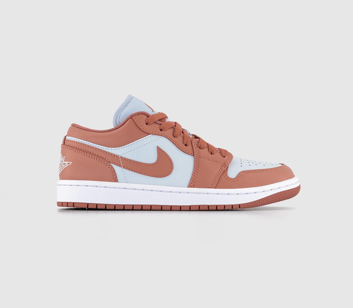 Jordan Air Jordan 1 Low Trainers Pure Platinum Sky J Orange White