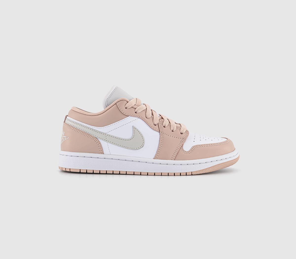 Jordan Womens Air 1 Low Trainers White Light Bone Particle Beige, 6