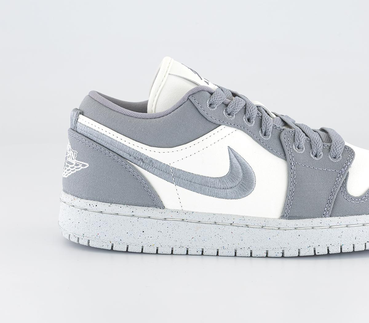 JordanAir Jordan 1 Low TrainersLight Steel Grey Sail White
