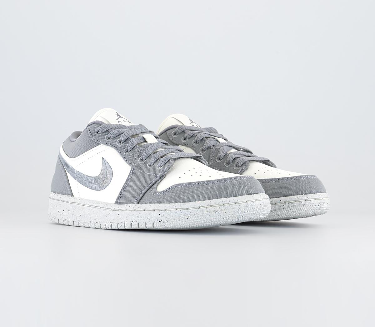 JordanAir Jordan 1 Low TrainersLight Steel Grey Sail White