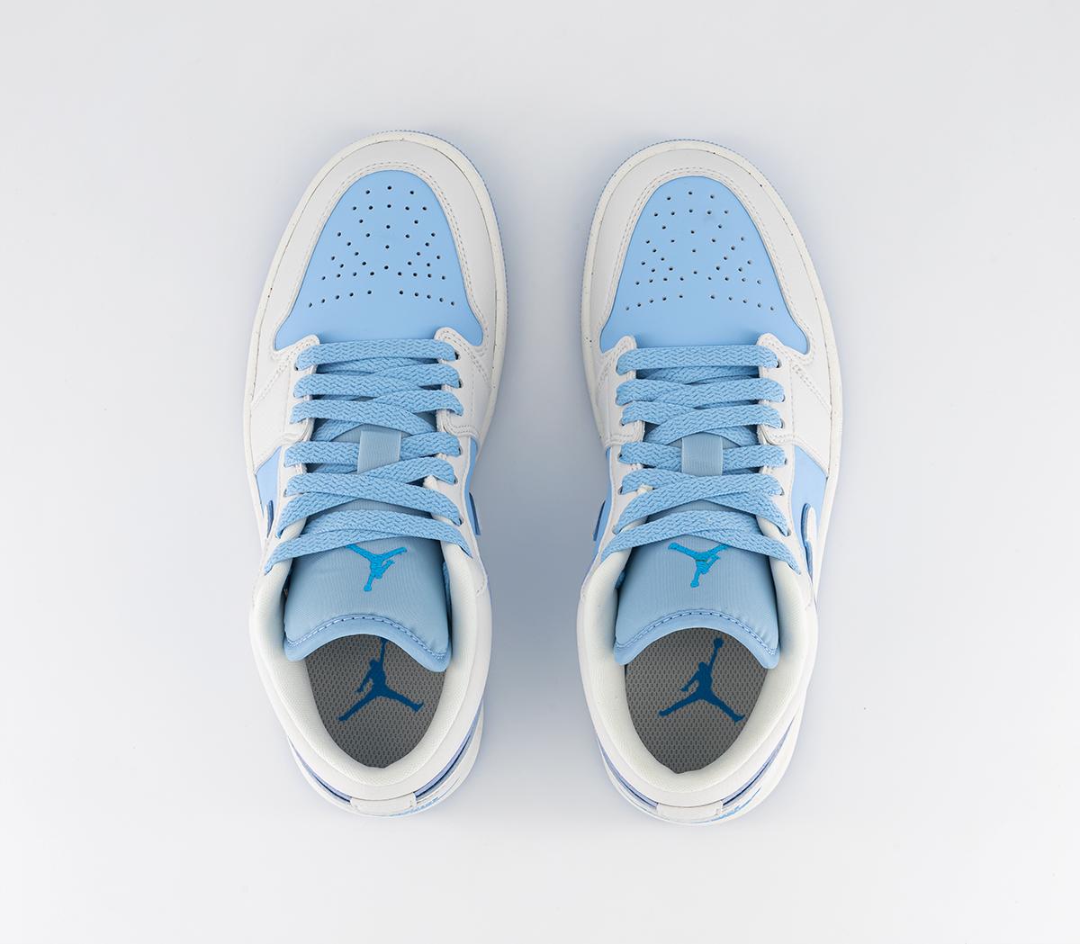 Jordan Air Jordan 1 Low Trainers Sail Dark Powder Blue Ice Women's