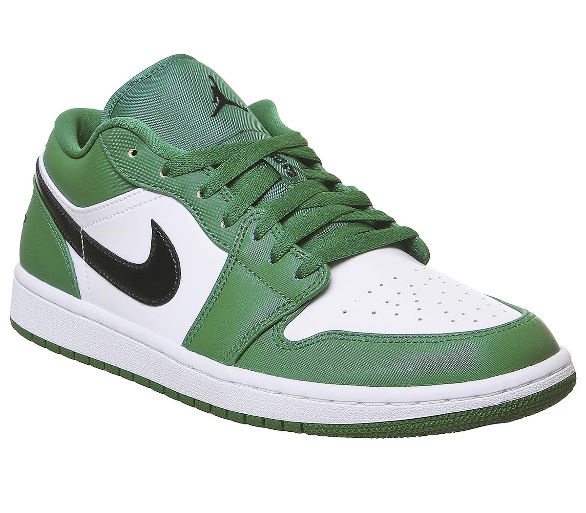 green and white jordans low