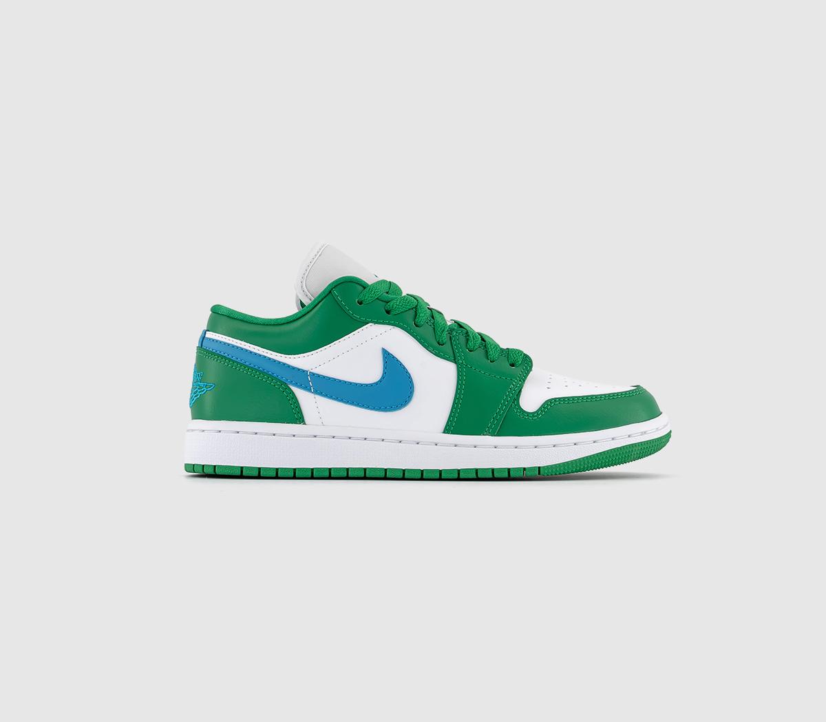 Air 1 Low Trainers Lucky Green Aquatone White