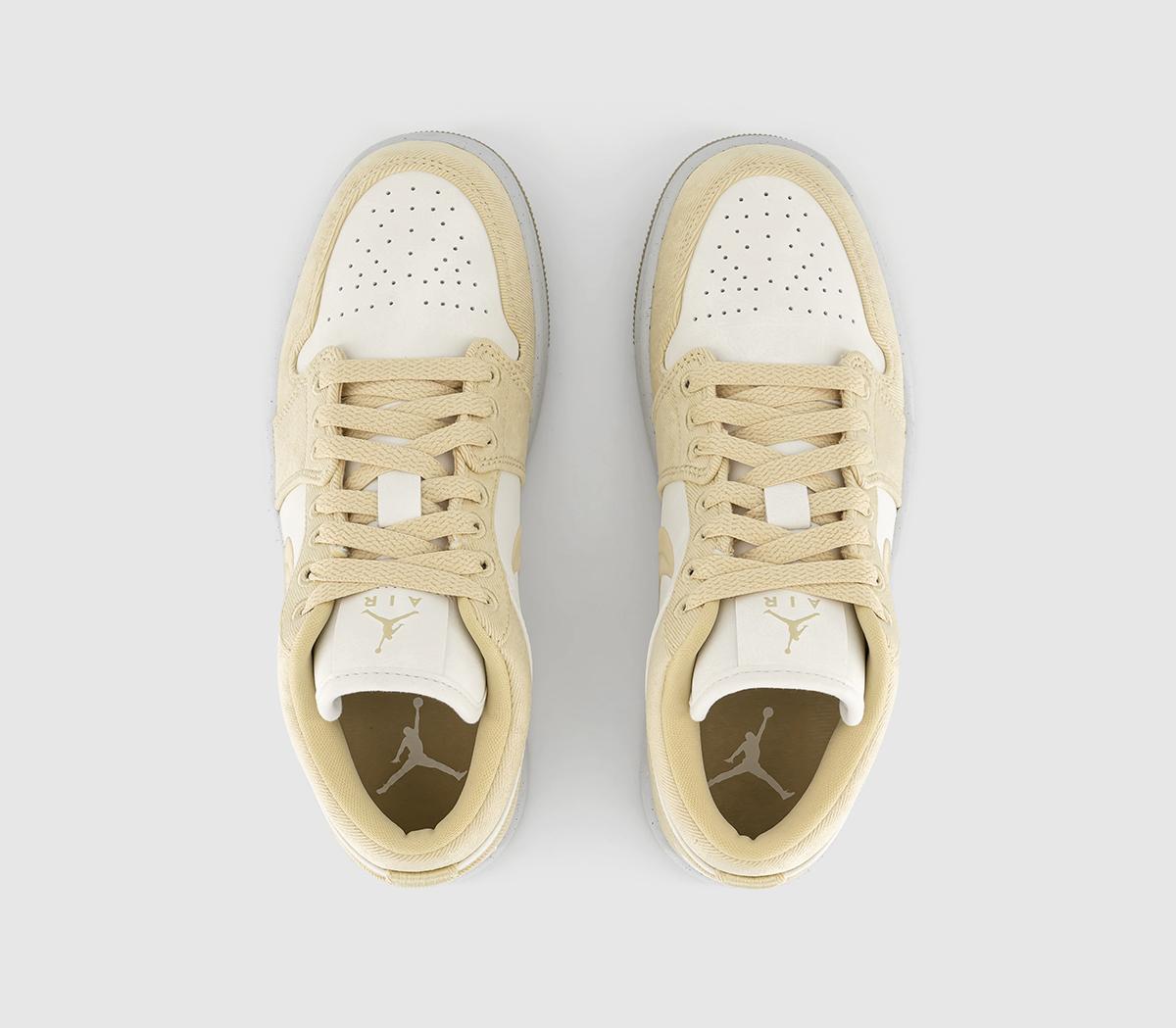 Jordan Air Jordan 1 Low Trainers Team Gold Sail - Men's Trainers