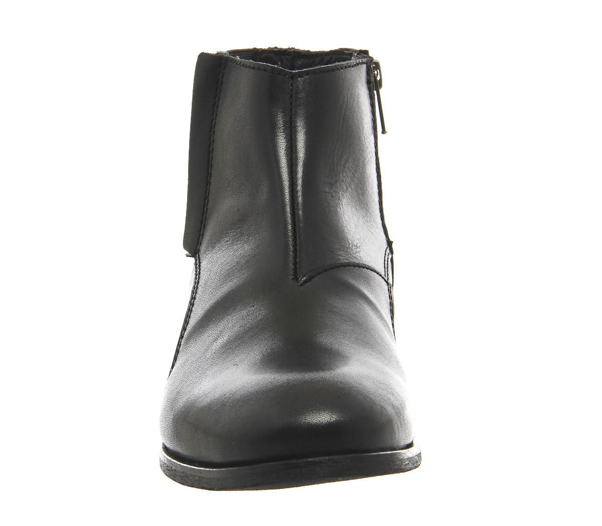 Ask the Missus Carter Side Zip Boots Black Leather - Men’s Boots