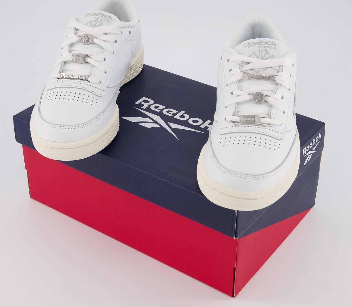 Reebok Club C 85 Trainers White Silver Metal Pure Grey Women's