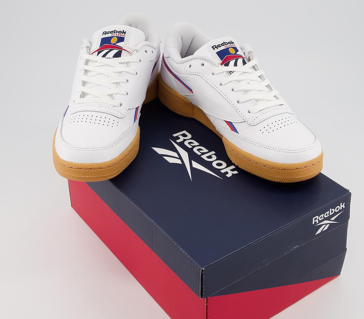 Reebok Club C 85 Trainers White Radiant Red Blue Blast Women's