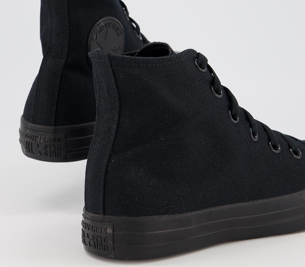 Converse All Star Hi Trainers Converse All Star Hi Trainers Black Mono Canvas
