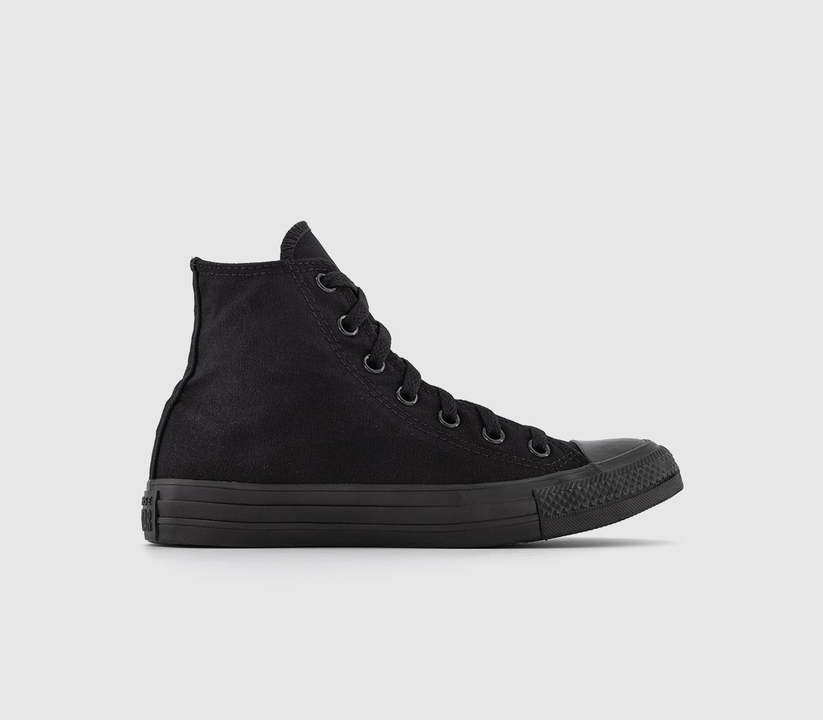 Kids All Star High Top Black Canvas Monochrome Trainers