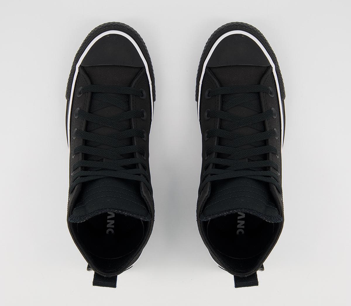 Converse All Star Hi Trainers Black Black White - Unisex Sports