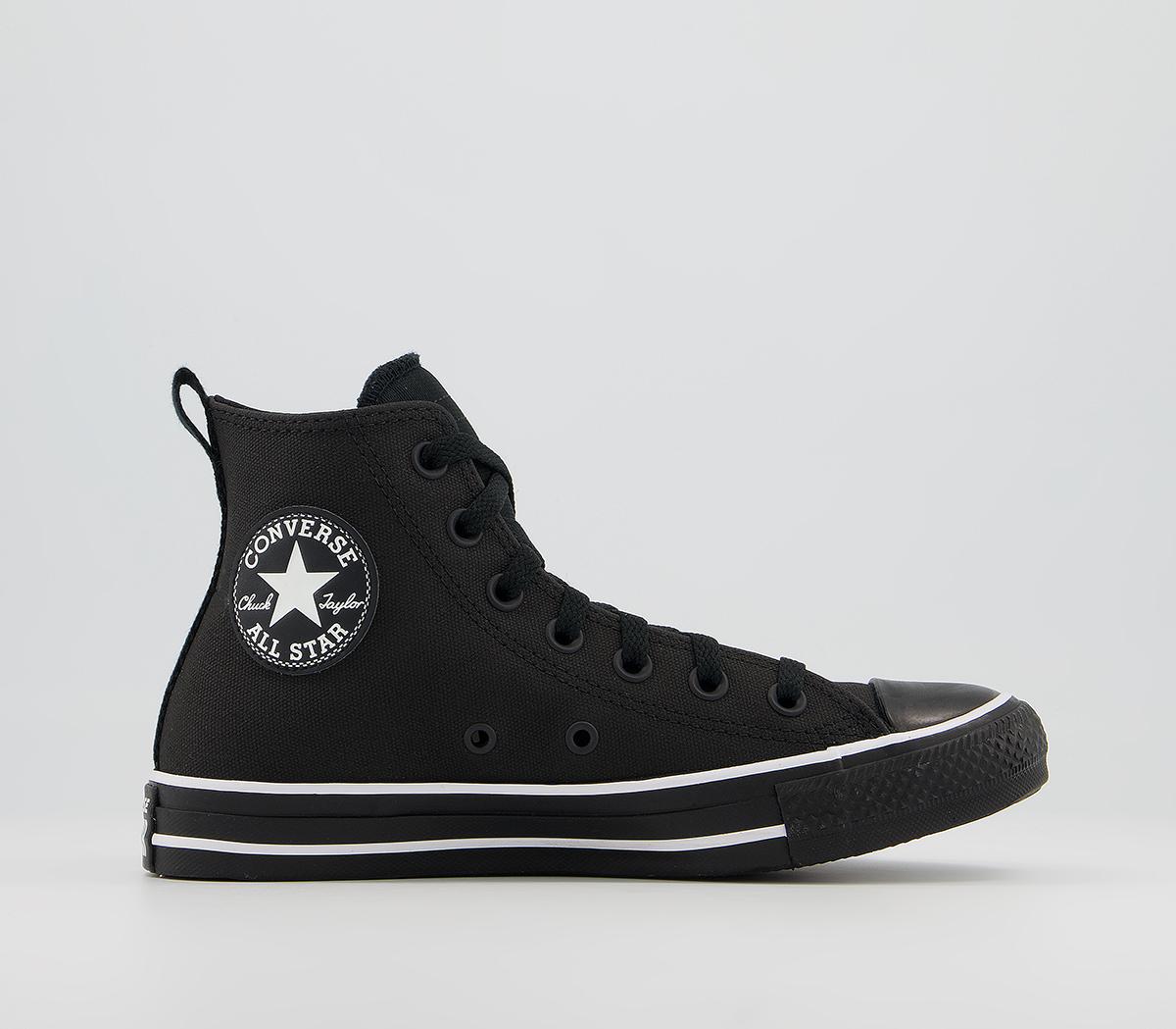 Converse all star outlet hi trainers black canvas