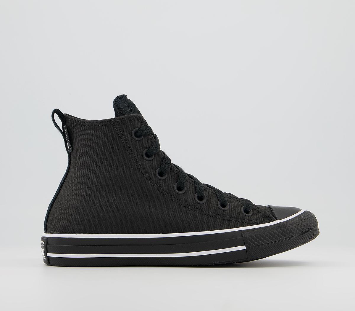 Converse All Star Hi Trainers Black Black White - Unisex Sports