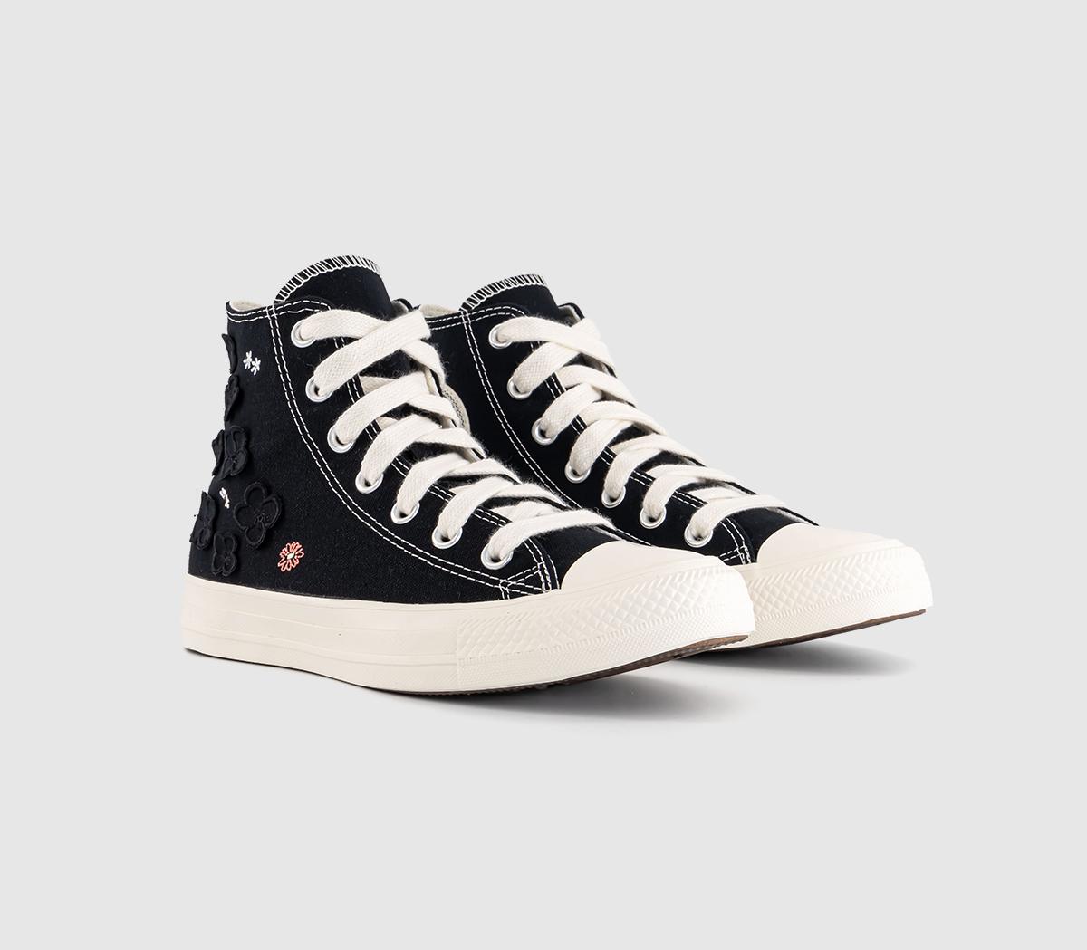 Converse Womens All Star Hi Trainers Black Leeahter, 4