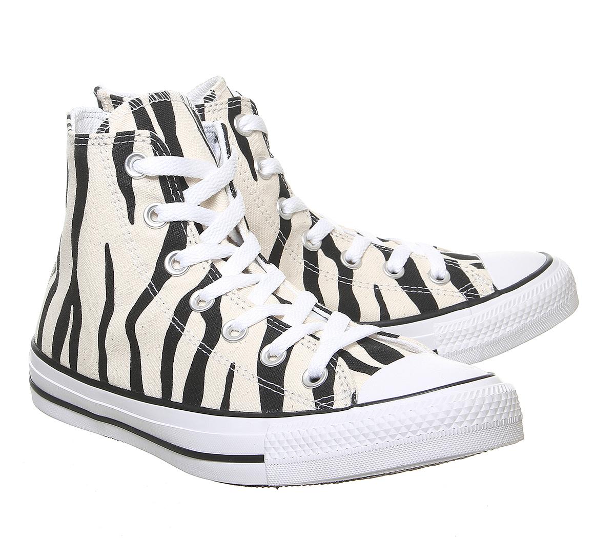 Converse Converse All Star Hi Trainers Black Greige White Zebra - Women ...