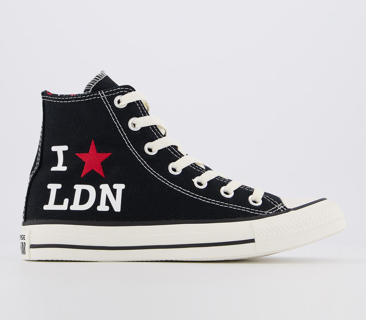 ConverseConverse All Star Hi TrainersBlack White Enamel Red I Star Ldn Exclusive