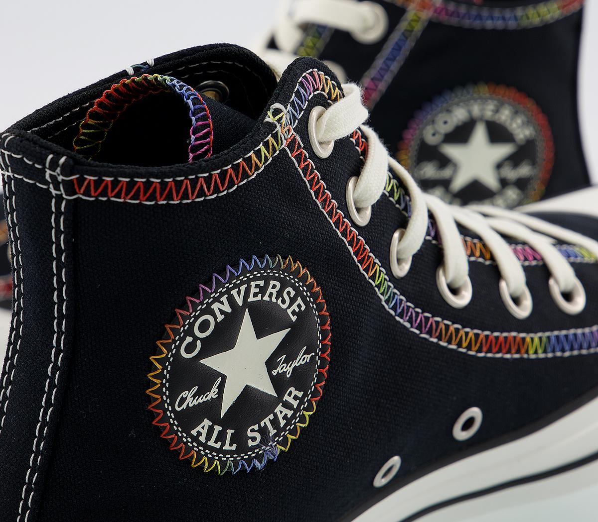 black zig zag converse