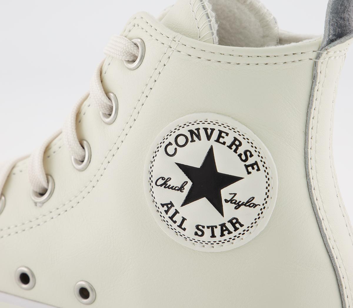 converse all star hi trainers egret egret leather