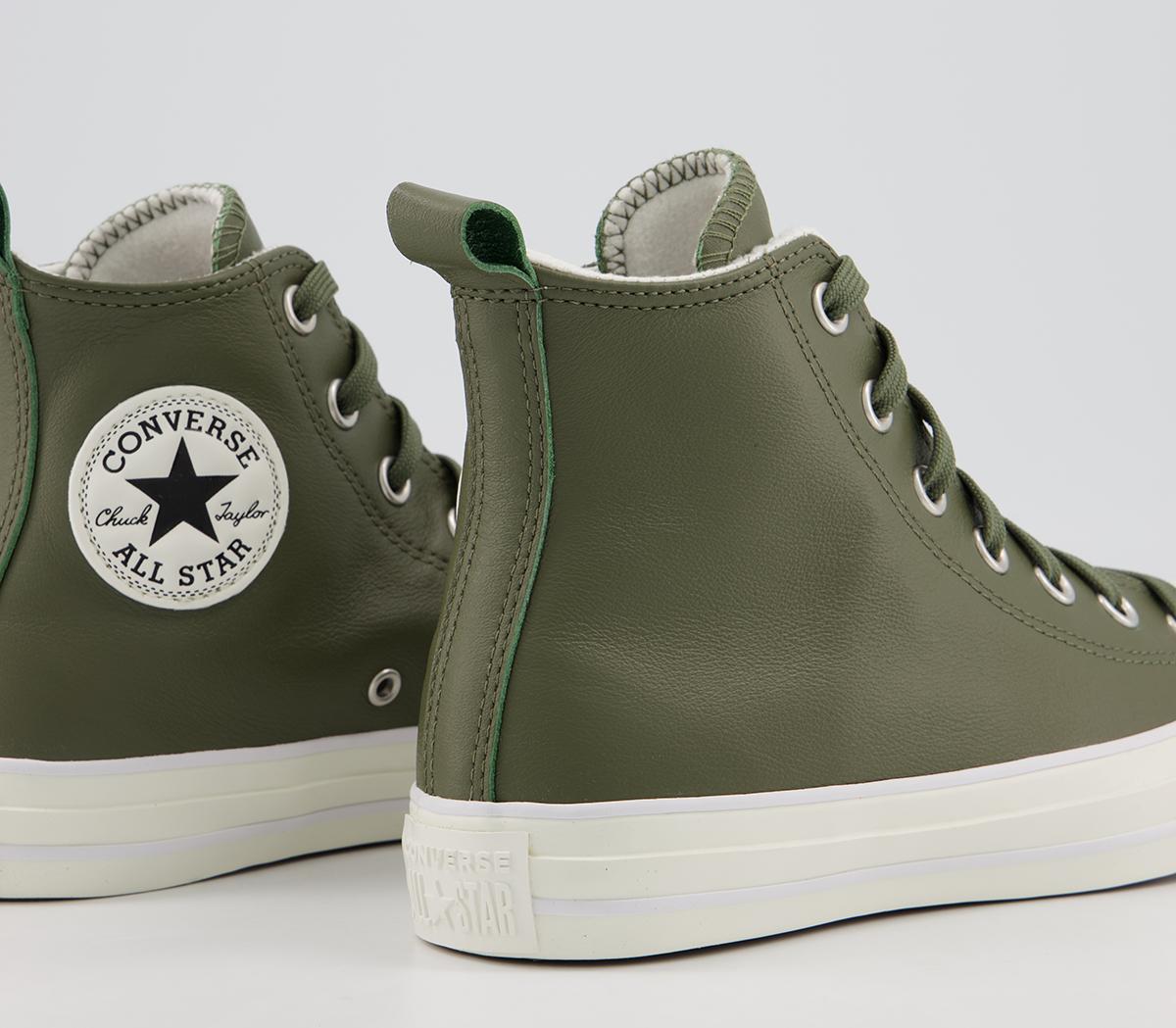 converse all star hi trainers leopard edged egret leather